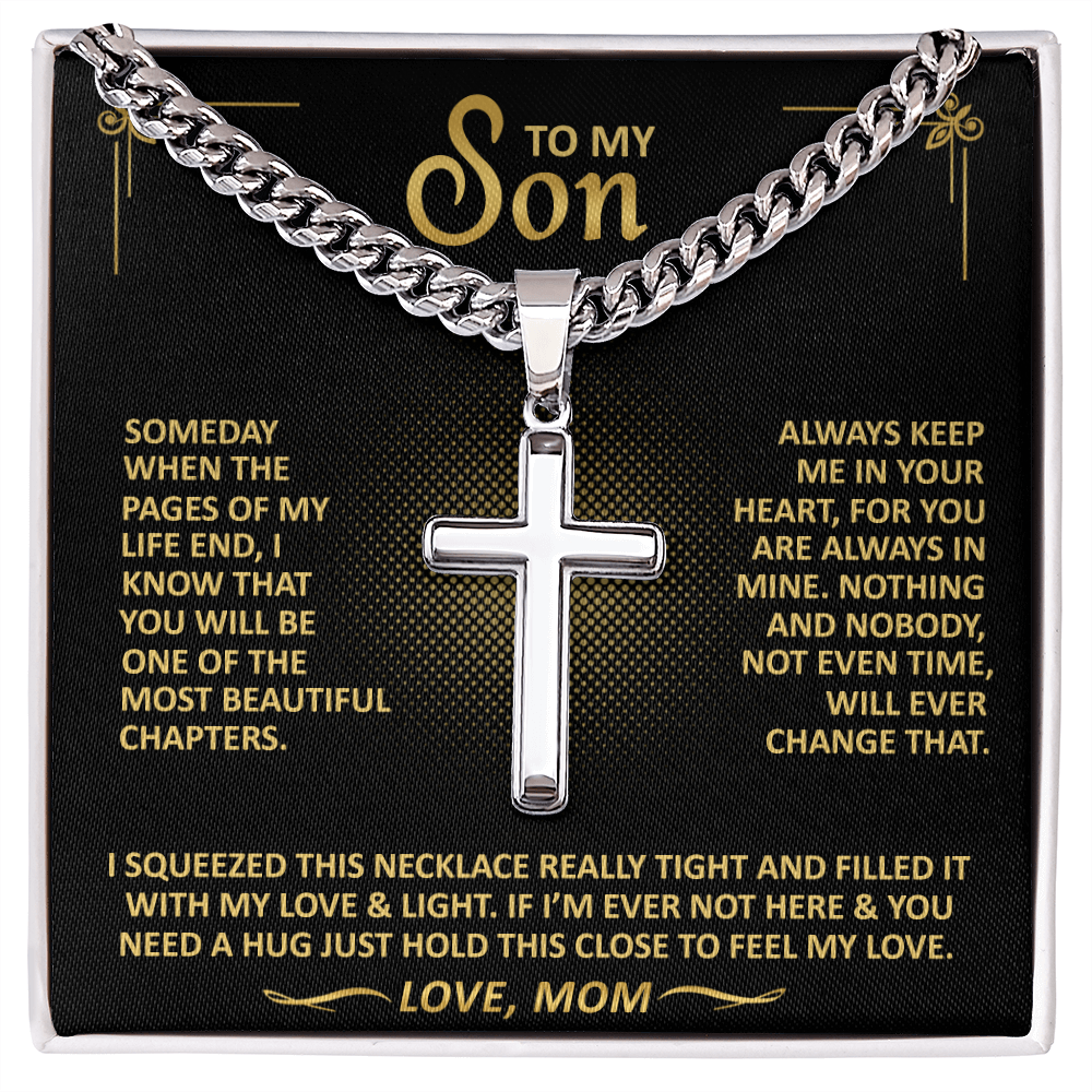 Gift From Mom To Son - Always Keep Me In Your Heart - Cross Necklace