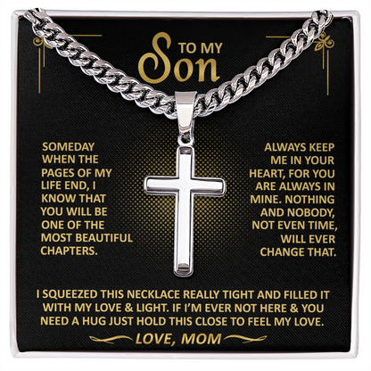 Gift From Mom To Son - Always Keep Me In Your Heart - Cross Necklace