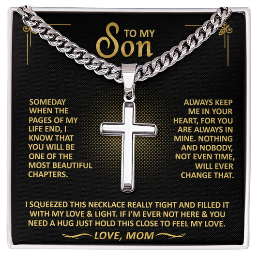 Gift From Mom To Son - Always Keep Me In Your Heart - Cross Necklace