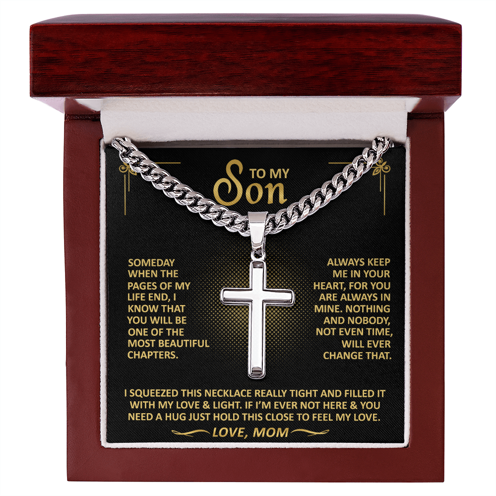 Gift From Mom To Son - Always Keep Me In Your Heart - Cross Necklace