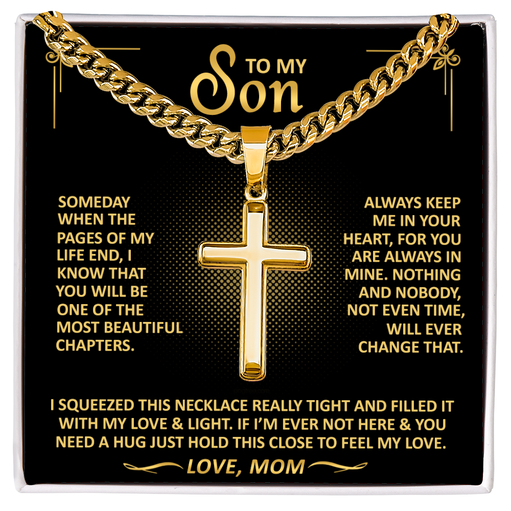 Gift From Mom To Son - Always Keep Me In Your Heart - Cross Necklace