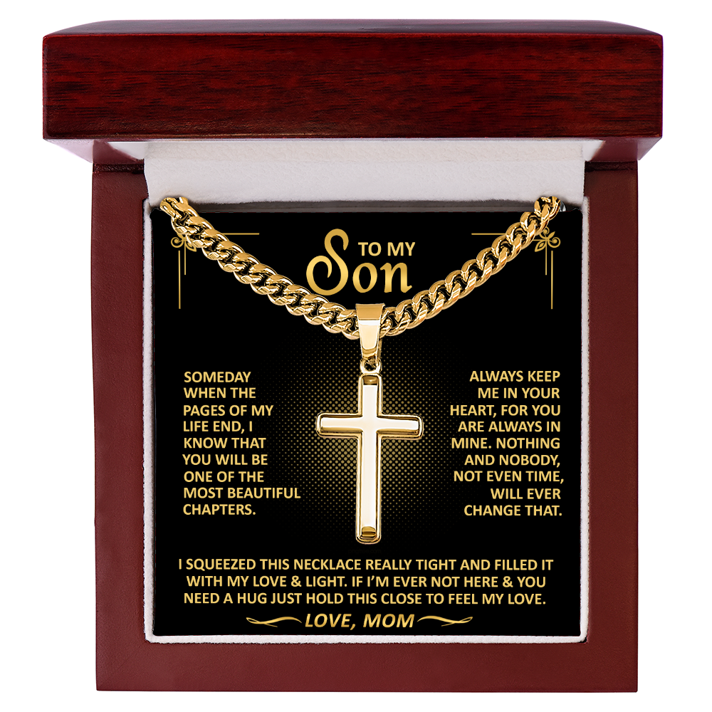 Gift From Mom To Son - Always Keep Me In Your Heart - Cross Necklace