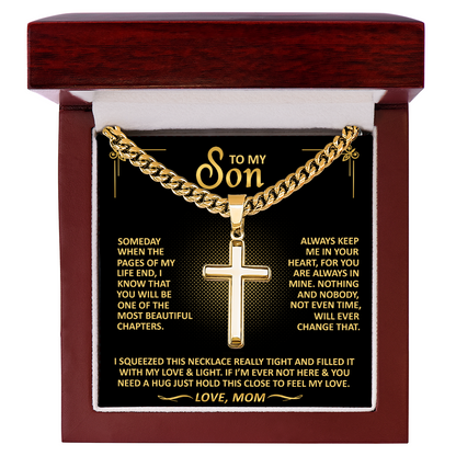 Gift From Mom To Son - Always Keep Me In Your Heart - Cross Necklace