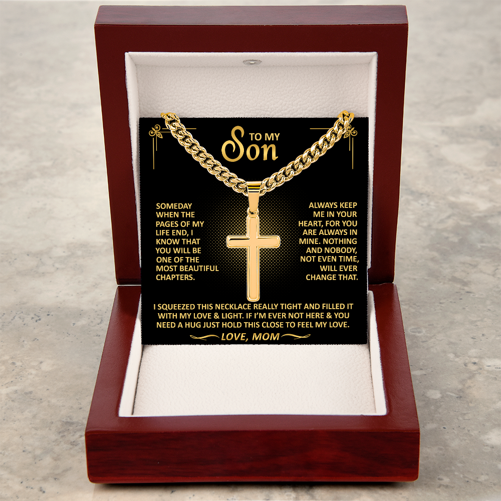 Gift From Mom To Son - Always Keep Me In Your Heart - Cross Necklace