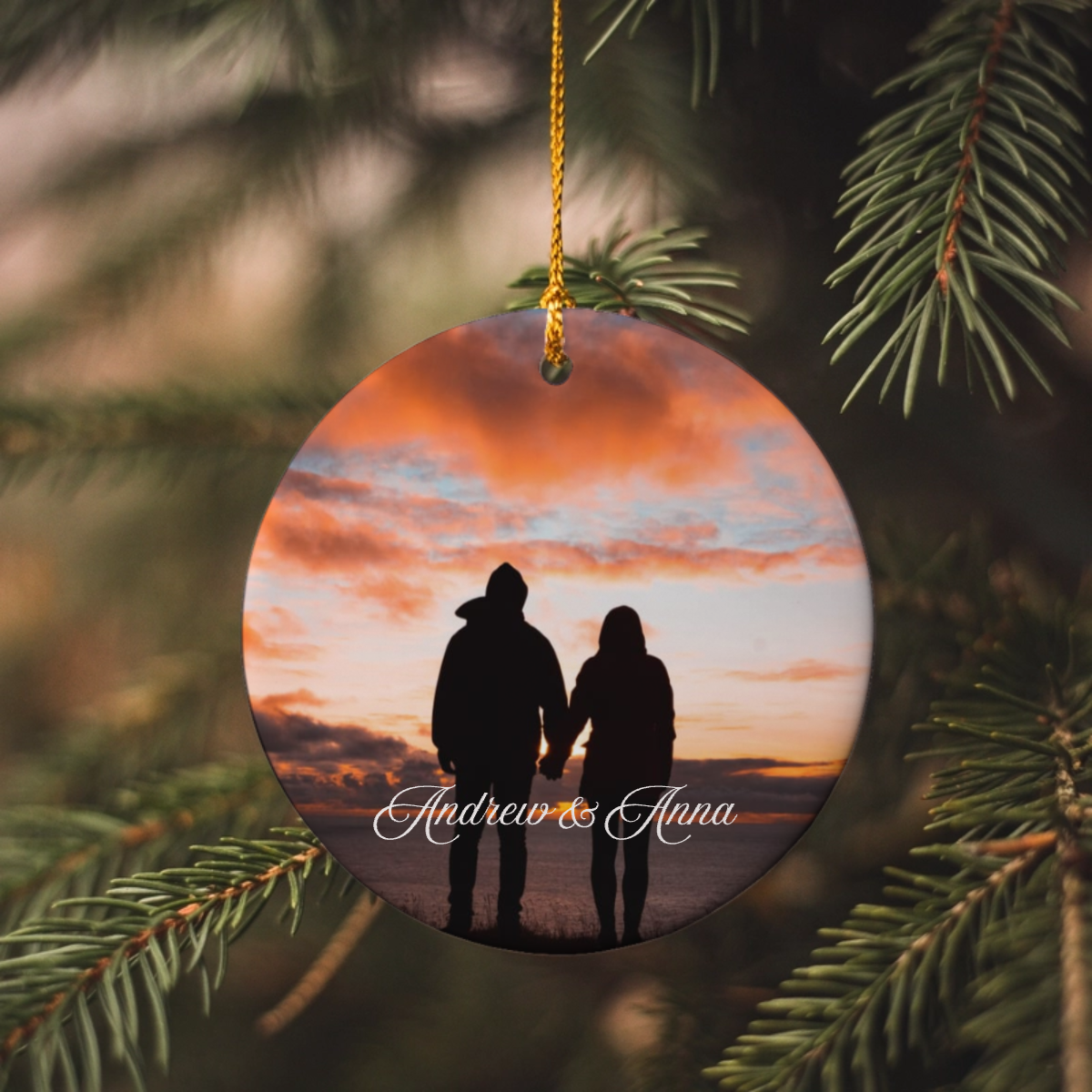 Personalized Couple Ornament, Upload Photo Ornament