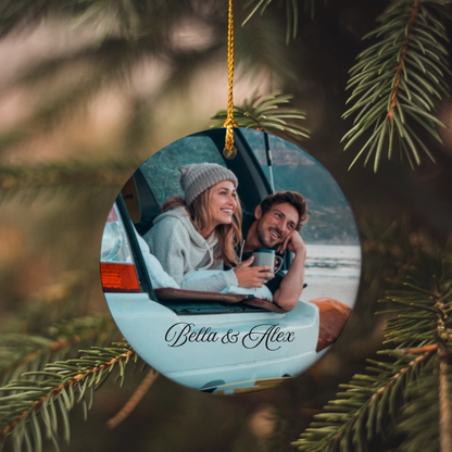 Personalized Couple Ornament, Upload Photo Ornament