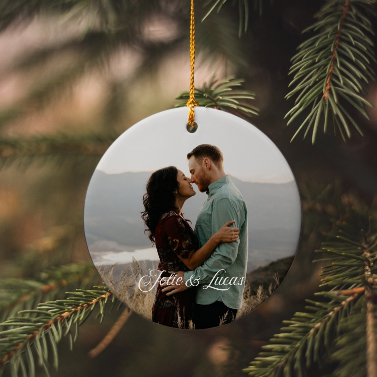 Personalized Couple Ornament, Upload Photo Ornament