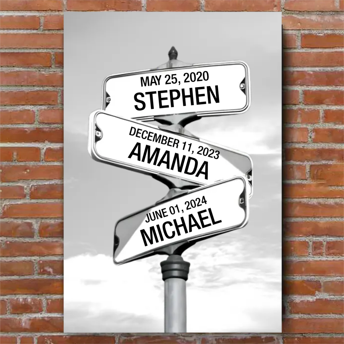 My Street Sign Custom Children Names Personalized Canvas Print