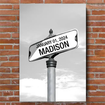 My Street Sign Custom Children Names Personalized Canvas Print