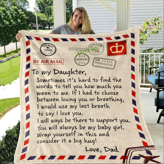 TO MY DAUGHTER COZY PLUSH POSTCARD BLANKET