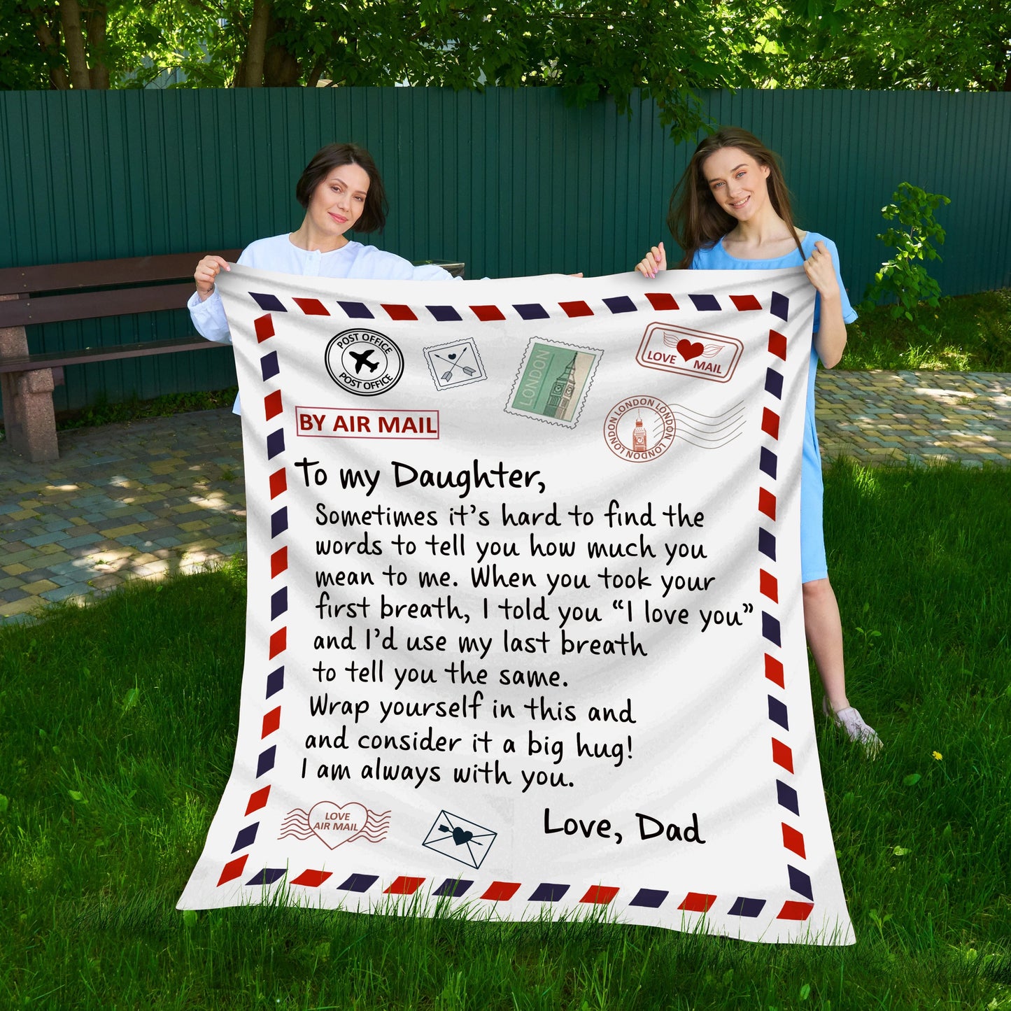 TO MY DAUGHTER -  WHEN YOU TOOK YOUR FIRST BREATH - COZY POST CARD BLANKET