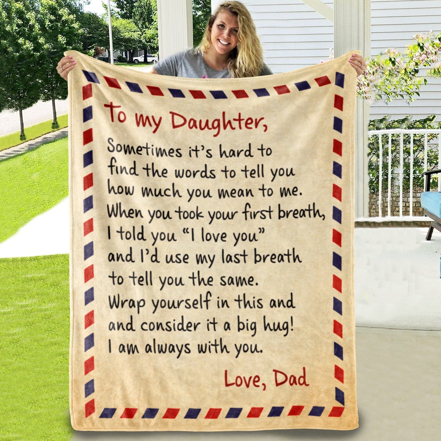 TO MY DAUGHTER COZY PLUSH POSTCARD BLANKET