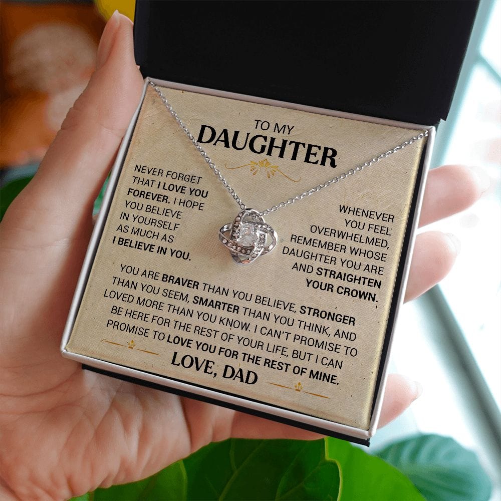 To My Daughter - Straighten Your Crown - Love Knot Necklace
