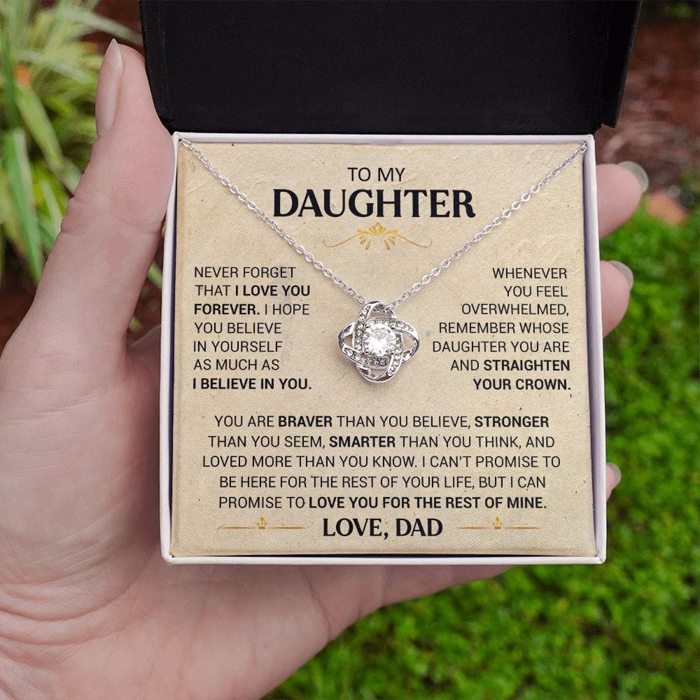 To My Daughter - Straighten Your Crown - Love Knot Necklace