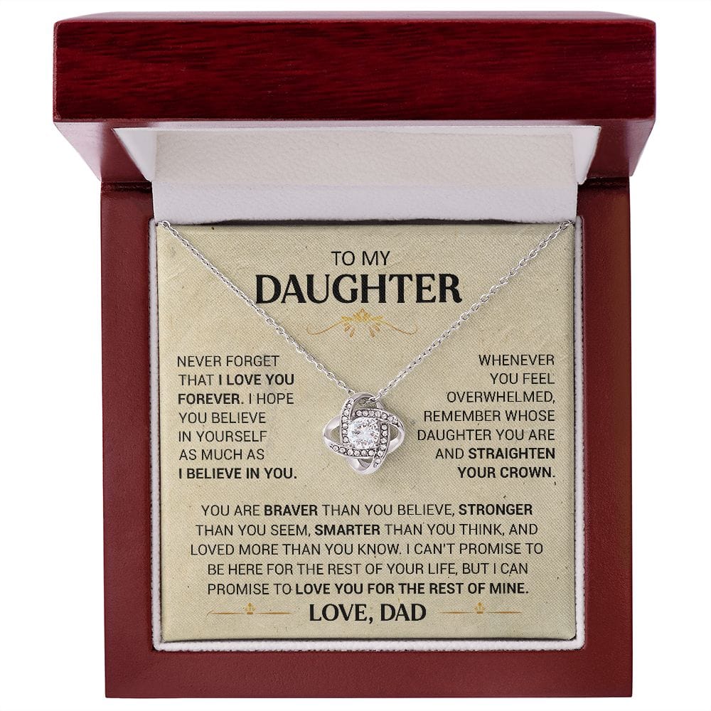 To My Daughter - Straighten Your Crown - Love Knot Necklace