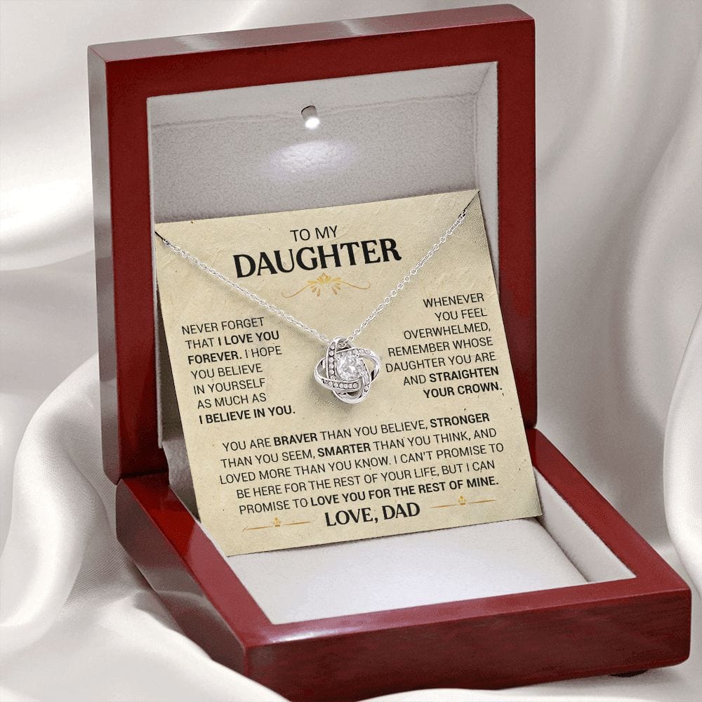 To My Daughter - Straighten Your Crown - Love Knot Necklace